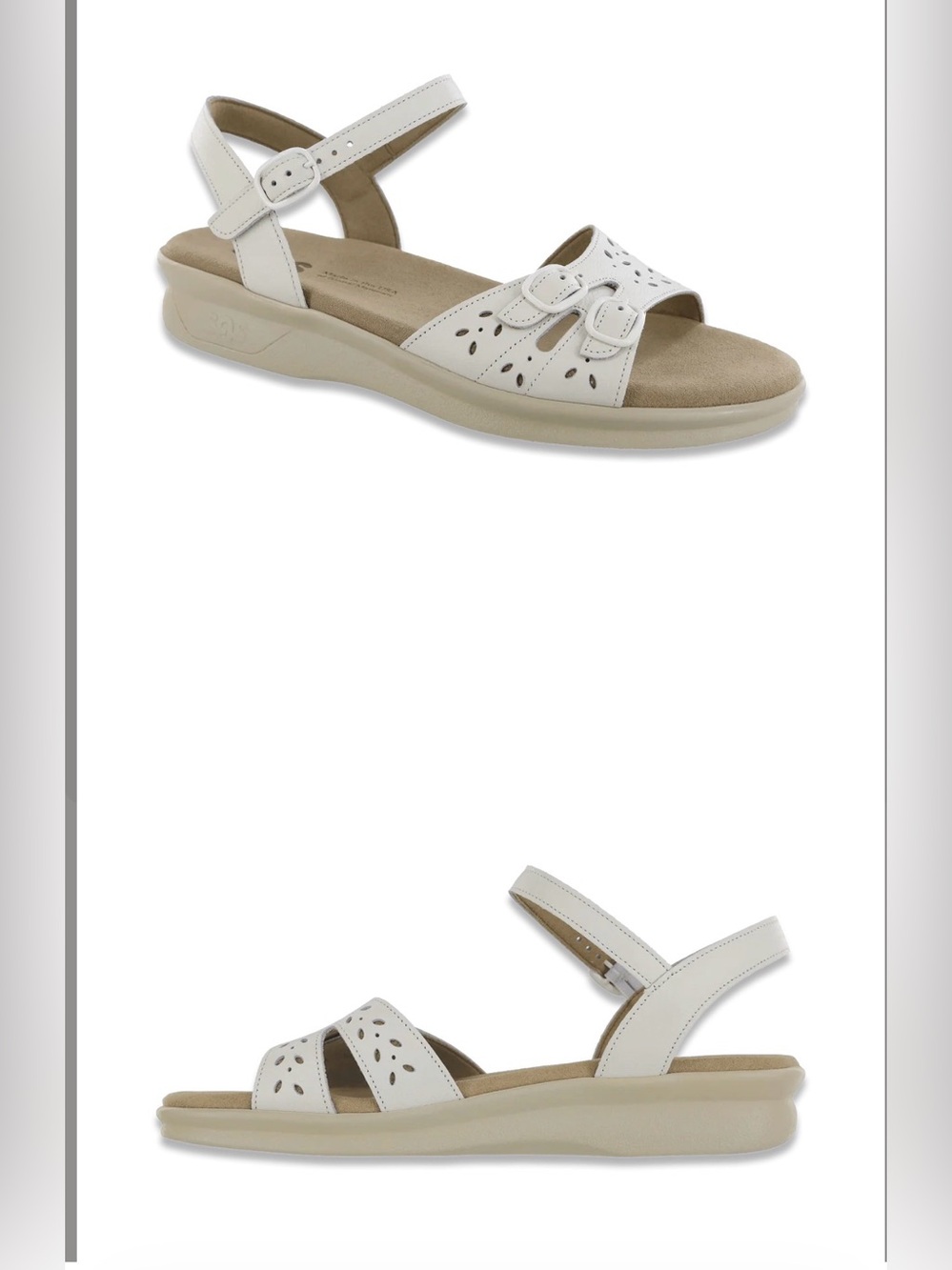SAS Tripad White Duo - Buckle Sandal Comfort with Adjustable Straps 9,5